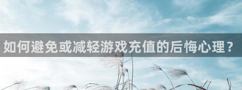 高德娱乐平台负责人：如何避免或减轻游戏充值的后悔心理？